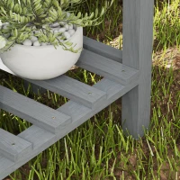 Outsunny Wooden Two-Tier Raised Planter - Grey(m-9)