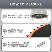 SPORTNOW Trampoline Replacement Mat with Spring Pull Tool, 42 V-Hooks, for 8ft Trampoline using 14cm Springs, Orange(m-7)