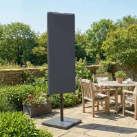 Outsunny Garden Parasol Cover with Rod, Zipper, Dark Grey(m-2)