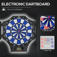 SPORTNOW Electronic Dartboard Set, with 31 Games, for Eight Players(m-4)