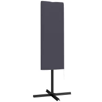 Outsunny Garden Parasol Cover with Rod, Zipper, Dark Grey(m-1)