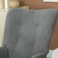 HOMCOM Teddy Fleece Rocking Chair - Grey(m-8)