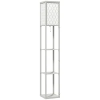 HOMCOM Three-Shelf Standing Lamp - Grey/White(m-1)