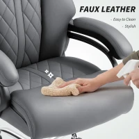 HOMCOM Super Padded Faux Leather Office Chair - Charcoal Grey(m-7)