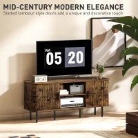 HOMCOM TV Stand Cabinet for TVs up to 55 Inches, TV Unit with Storage Shelves and Cupboard for Living Room, Rustic Brown(m-4)