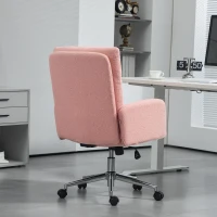 HOMCOM 91-99cm Sherpa Fleece Office Chair - Pink(m-8)
