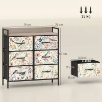 HOMCOM 6-Drawer Chest of Drawers - White(m-3)