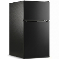 HOMCOM 88L Under Counter Fridge Freezer, Small Refrigerator with 5-Setting, 3 Star Freezer Rating, Black