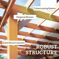Outsunny Graden Pergola Kit, Wooden Pergola Gazebo Grape Trellis with Stable Structure, 3.6 x 3.6m, Dark Brown(m-4)