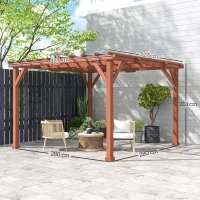 Outsunny 3.3 x 3.3 m Wooden Pergola Kit, Graden Pergola Gazebo Grape Trellis with Stable Structure for Climbing Vines, Flowers(m-3)