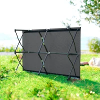 Outsunny Double Camping Cot Bed, with Bag - Charcoal Grey(m-7)