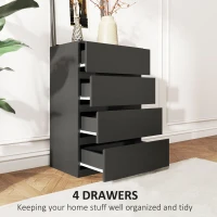 HOMCOM Chest of Drawers, 4-Drawer Storage Cabinets, Modern Dresser, Storage Drawer Unit for Bedroom(m-4)