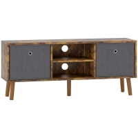 HOMCOM TV Cabinet Stand Unit for TVs up to 50'' with Foldable Drawers, Entertainment Centre for Living Room Rustic Brown