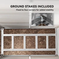Outsunny 5 x 9ft Galvanised Metal Garden Shed with Foundation Kit, Outdoor Lean-to Shed, Tool Storage House for Garden, Brown(m-8)