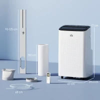 HOMCOM 14000 BTU Mobile Air Conditioner for Room up to 35m², Smart Home WiFi Compatible, with Dehumidifier, Fan, 24H Timer(m-3)