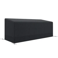 Outsunny Rectangular Patio Garden Furniture Cover Waterproof for 3 Seater Sofa Bistro Set, UV Resistant Protection 600D Oxford Fabric Rattan Lounge Clean Cover, 190 x 72 x 76cm, Black(m-1)