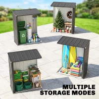Outsunny 5.3 x 3.1ft Corrugated Steel Garden Shed - Black(m-7)