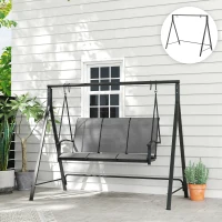 Outsunny Steel Frame Multi-Swing Seat Frame - Black(m-9)