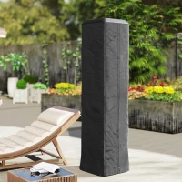 Outsunny Heavy Duty Gas Pyramid Patio Heater Cover, Full Length Outdoor Heater Cover Protector, UPF 30+ Oxford Fabric with Zipper, Black(m-9)