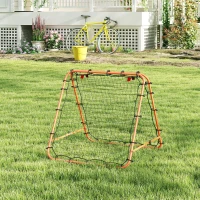 HOMCOM Double Sided Football Rebounder Net, Football Rebound Goal with Five Adjustable Angles, Orange(m-8)