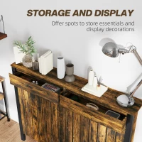HOMCOM 93 x 119cm Rustic-Look Radiator Cover - Brown/Black(m-4)
