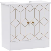 HOMCOM Under Sink Bathroom Cabinet, Under Sink Cabinet with Adjustable Shelf and Open Compartment for Basin with or without Pedestal, 60 x 30 x 60cm, White(m-1)