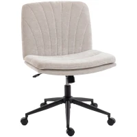 HOMCOM Criss Cross Chair with Wheels, No Arms - Beige(m-1)