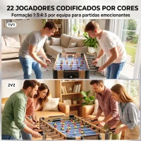 SPORTNOW Matraquilhos de Mesa 89 cm com 22 Jogadores, 2 Bolas, 2 Marcadores e Pegas Antiderrapantes 89x61,5x70 cm Azul Arroxeado(m-5)