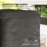 Outsunny Heavy Duty Gas Pyramid Patio Heater Cover, Full Length Outdoor Heater Cover Protector, UPF 30+ Oxford Fabric with Zipper, Black(m-4)
