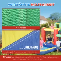 AIYAPLAY 9-in-1 Hüpfburg mit Gebläse Sicherheitsnetz belastbar bis 120kg für 3-8 Jahre 330x290x185 cm Mehrfarbig(m-5)