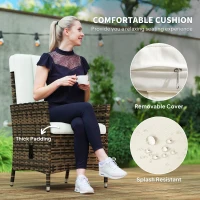 Outsunny 105°-150° Reclining Rattan Chair - Cream(m-6)