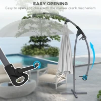 Outsunny 2.7m Cantilever Parasol, with Cross Base - Grey(m-4)