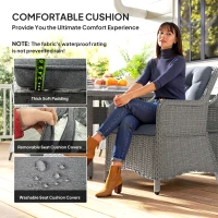 Outsunny Seven-Piece Rattan Dining Set - Mixed Grey(m-5)