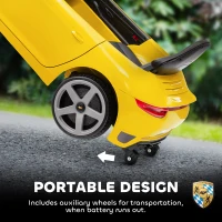AIYAPLAY Kids Electric Car, 12V Licensed RUF GT Ride on Car with Suspension, Remote Control, Music for 3-5 Years Yellow(m-9)