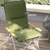 Outsunny Portable Padded Camping Chair, with Bag - Green(m-6)