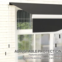Outsunny Garden Retractable Awning - Black(m-5)