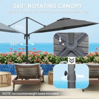 Outsunny 3 x 3m Overhanging Cantilever Parasol - Black(m-4)