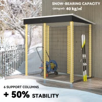 Outsunny 6 x 4ft Metal Garden Storage Shed, Outdoor Tool Storage Shed with Lockable Door and Gloves for Garden, Patio, Dark Grey(m-5)