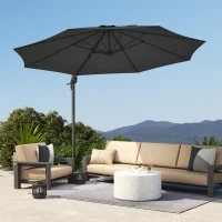 Outsunny 3 x 3m Overhanging Cantilever Parasol - Black(m-8)