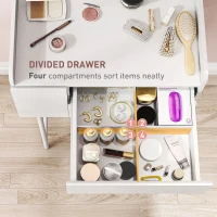 HOMCOM Three Drawer Compact Dressing Table - White(m-5)