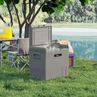 Outsunny 50L Portable Car Refrigerator - Light Green and Grey(m-8)
