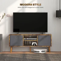 HOMCOM TV Cabinet Stand Unit for TVs up to 50'' with Foldable Drawers, Entertainment Centre for Living Room Rustic Brown(m-4)