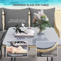 Outsunny Six-Piece Rattan Strong Garden Sofa Set - Brown/Grey(m-6)