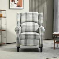 HOMCOM 160° Reclining Armchair, with Footrest - Grey(m-7)