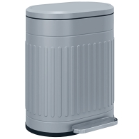 HOMCOM Mülleimer 20L Treteimer mit Deckel Fußpedal herausnehmbarem Inneneimer Soft-Close-Funktion 36,5 x 31,2 x 45 cm, Grau