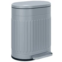 HOMCOM Mülleimer 20L Treteimer mit Deckel Fußpedal herausnehmbarem Inneneimer Soft-Close-Funktion 36,5 x 31,2 x 45 cm, Grau(m-1)