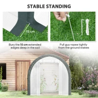 Outsunny 3 x 2(m) Walk-In Tunnel Greenhouse, with Accessories - White(m-7)