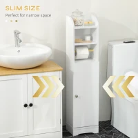 kleankin Multi-Storage Narrow Bathroom Cabinet - White(m-6)