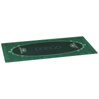 SPORTNOW Professional Poker Mat, 12-Player Water-resistant Poker Table with Felt Surface, Carry Bag, Green(m-1)