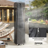 Outsunny Heavy Duty Gas Pyramid Patio Heater Cover, Full Length Outdoor Heater Cover Protector, UPF 30+ Oxford Fabric with Zipper, Black(m-6)